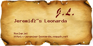 Jeremiás Leonarda névjegykártya